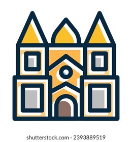 Castle Vector Thick Line Filled Dark Colors Icons For Personal And Commercial Use.
