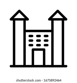 castle vector thin line icon 