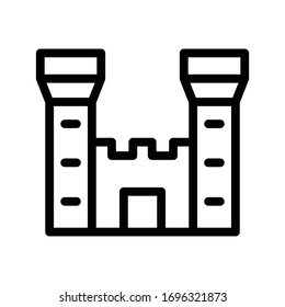 castle vector thin line icon 