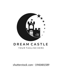 castle vintage icon logo illustration vector template design. dream castle logo