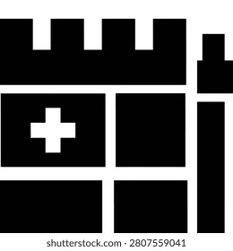 Castle Wall Segment Crenellated Fortress Style Minimal Icon