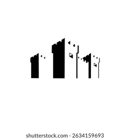 Silhueta de parede de castelo Silhueta de logotipo