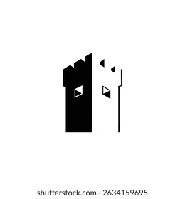 Castle Wall Silhouette Logo siluet