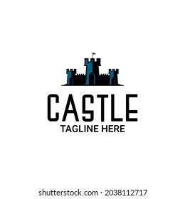 castle, wall and tower icon vector