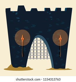 castle wall vector illustration 