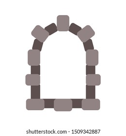 Castle window isolated cartoon. Stone placing vector illustration