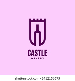 Plantilla de diseño del logotipo de la bodega del castillo. Ilustración vectorial.