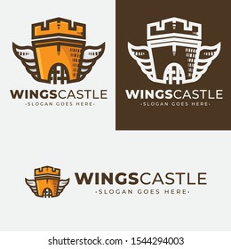 Castle Wings Glory Symbol Logo 