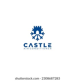 Castle Winter Logo Design Vector