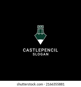 Castlepencil logo icon design vector 