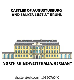 Castles Of Augustusburg Westphalia  Germany line icon concept. Castles Of Augustusburg Westphalia  Germany flat vector sign, symbol, illustration.