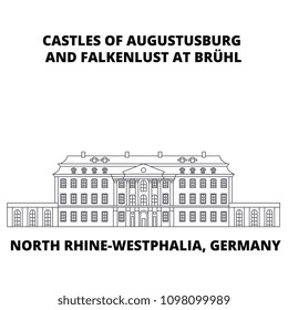 Castles Of Augustusburg Westphalia  Germany line icon concept. Castles Of Augustusburg Westphalia  Germany linear vector sign, symbol, illustration.