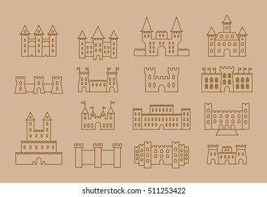 CASTLES & FORTRESS line icons