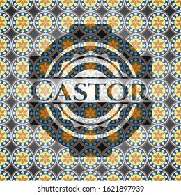 Castor arabesque badge. arabic decoration.