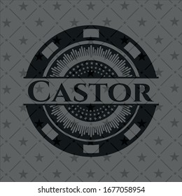 Castor black emblem. Vector Illustration. Detailed.