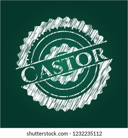 Castor chalk emblem written on a blackboard
