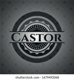 Castor dark icon or emblem. Vector Illustration. Detailed.