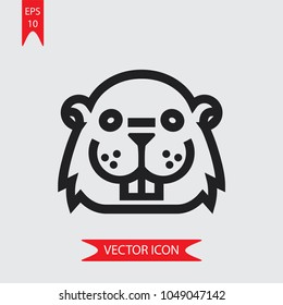 Castor face vector icon