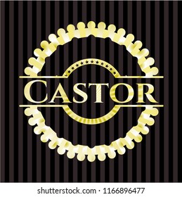 Castor gold shiny badge
