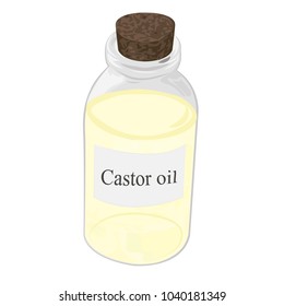 Castor oil in a bottle vector illustration