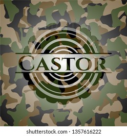Castor on camo texture
