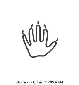 Castor paw print line icon. linear style sign for mobile concept and web design. Beaver animal footprint outline vector icon. Symbol, logo illustration. Vector graphics