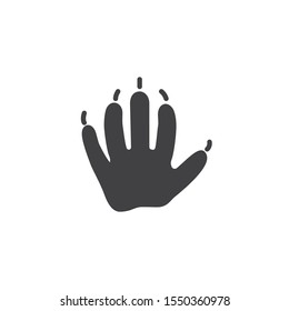 Castor paw print vector icon. filled flat sign for mobile concept and web design. Beaver animal footprint glyph icon. Symbol, logo illustration. Vector graphics