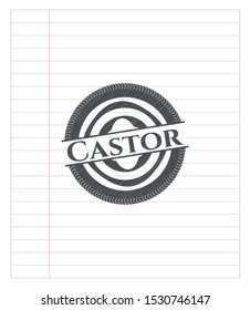 Castor pencil draw. Vector Illustration. Detailed.