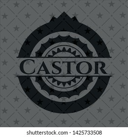 Castor realistic black emblem. Vector Illustration. Detailed.