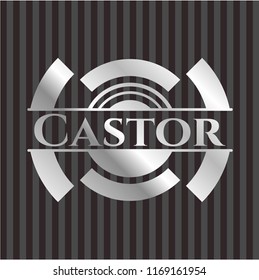 Castor silvery emblem or badge