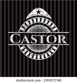 Castor silvery emblem. Vector Illustration. Mosaic.