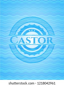 Castor water wave concept badge.