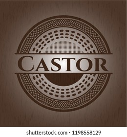 Castor wood emblem. Retro