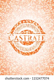 Castrate orange mosaic emblem