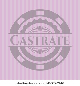 Castrate retro pink emblem. Vector Illustration. Detailed.