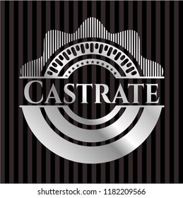 Castrate silver shiny badge