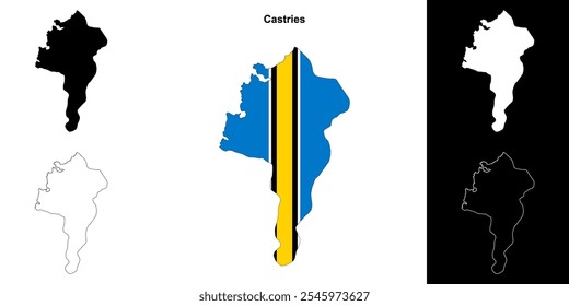 Conjunto de mapas de contorno de Castries district