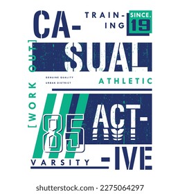 casual active lettering typography vector, abstract graphic, illustration, for print t shirt 