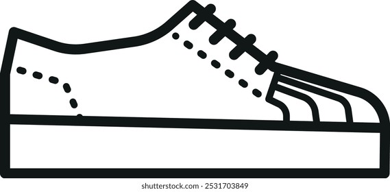 Casual athlete shoe line icon. Sneaker symbol