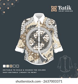 casual batik shirt template design 18