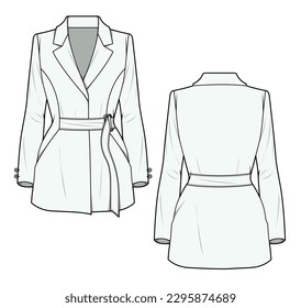 Casual-Blazer-Vorder- und Rückseite, Vektorvorlage