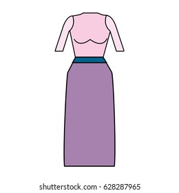 casual blouse and long skirt cloth
