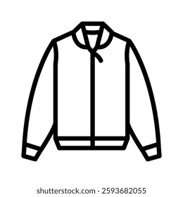 Casual bomber jacket with zipper front and ribbed cuffs