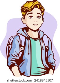 A Casual Boy Illustration encapsulates the essence of a laid-back, contemporary young male figure