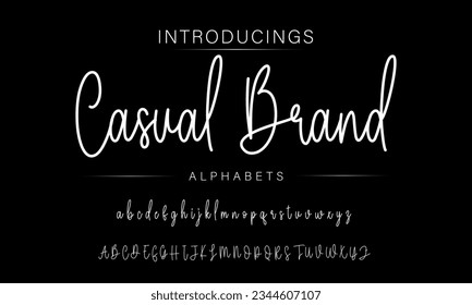 Casual Brand Hand drawn vector alphabet. Modern monoline signature script font. Elegant Signature Font. Best Alphabet Beautiful Calligraphy Signature Font lettering handwritten