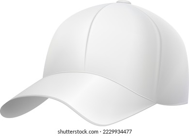 Casual cap mockup. White blank baseball hat