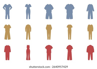 Casual Clothes Icon Set Design