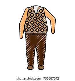 casual clothes for a senior man over white background colorful design vector illustration