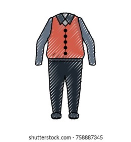 casual clothes for a senior man over white background colorful design vector illustration