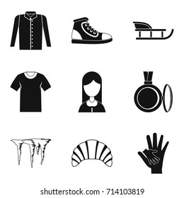 Casual clothing icon set. Simple set of 9 casual clothing vector icons for web design isolated on white background